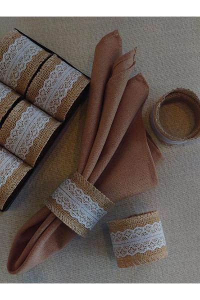Napkin rings - Burlap and lace